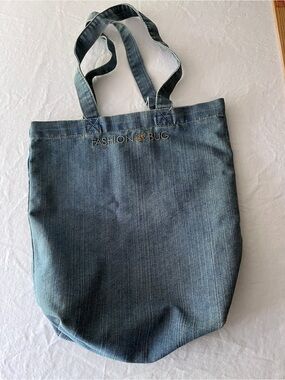 Fashion Bug Blue Denim Tote with Embroidered Logo